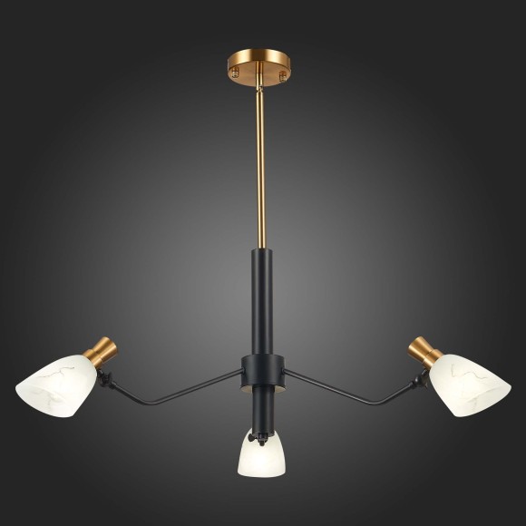 SLE205403-03 Светильник подвесной Черный, Латунь/Белый E14 3*60W LITA SLE205403-03 Светильник подвесной Черный, Латунь/Белый E14 3*60W LITA