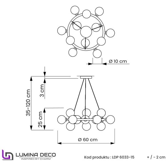 Подвесной светильник Lumina Deco Marsiada LDP 6033-25 FGD
