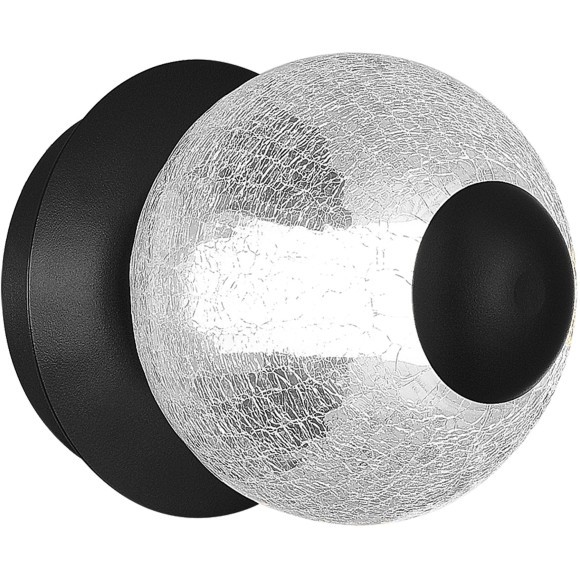 SL6120.401.01 Светильник настенный ST-Luce Черный/Прозрачное кракелированное стекло LED 1*8,5W 3000K PEEK