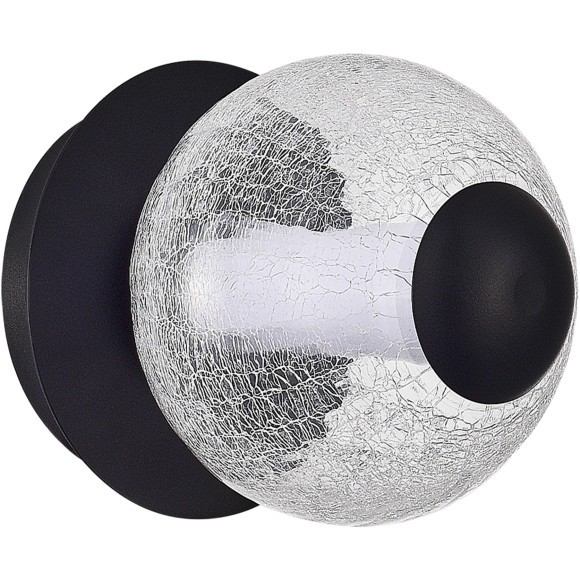 SL6120.401.01 Светильник настенный ST-Luce Черный/Прозрачное кракелированное стекло LED 1*8,5W 3000K PEEK