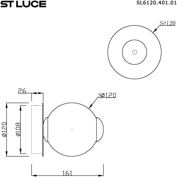 SL6120.401.01 Светильник настенный ST-Luce Черный/Прозрачное кракелированное стекло LED 1*8,5W 3000K PEEK
