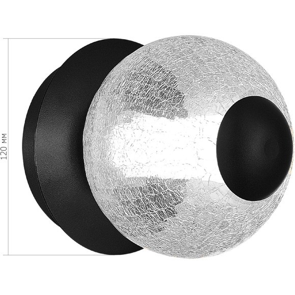 SL6120.401.01 Светильник настенный ST-Luce Черный/Прозрачное кракелированное стекло LED 1*8,5W 3000K PEEK