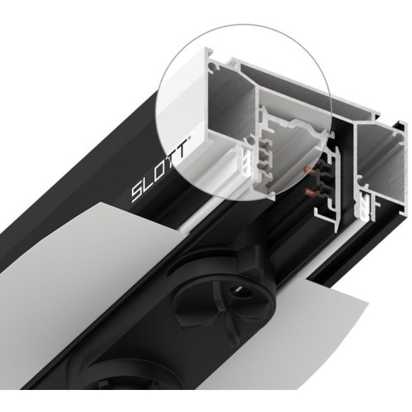 Интрудер (профиль) 2м для встраивания трёхфазного шинопровода в демпферный натяжной потолок SLOTT INTRUDER (KRAAB SYSTEMS) 135190
