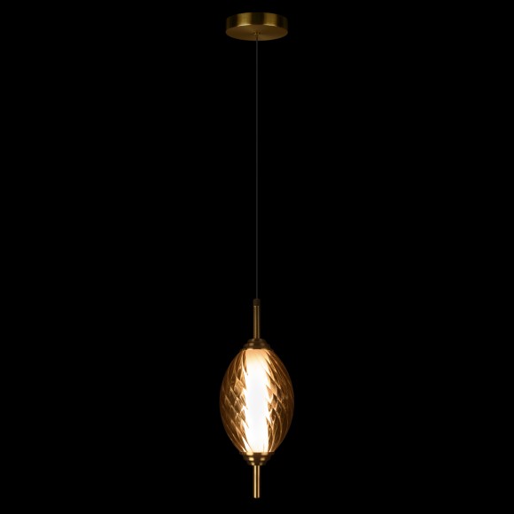 10421/A Amber Loft It HELIX Подвесной светильник бронзовый с янтарным стеклянным плафоном, LED 14 Вт, 4000 К, IP20, 220 В