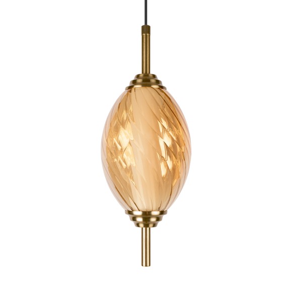 10421/A Amber Loft It HELIX Подвесной светильник бронзовый с янтарным стеклянным плафоном, LED 14 Вт, 4000 К, IP20, 220 В