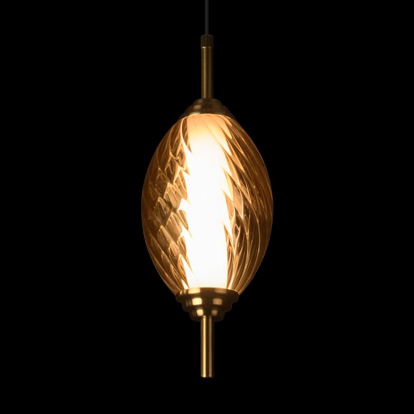 10421/A Amber Loft It HELIX Подвесной светильник бронзовый с янтарным стеклянным плафоном, LED 14 Вт, 4000 К, IP20, 220 В