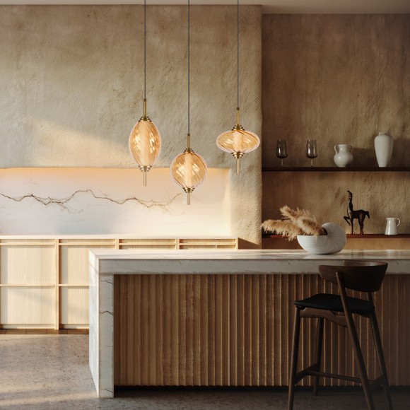 10421/A Amber Loft It HELIX Подвесной светильник бронзовый с янтарным стеклянным плафоном, LED 14 Вт, 4000 К, IP20, 220 В