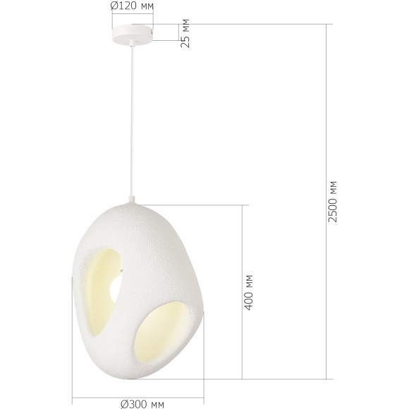 SL1522.543.01 Светильник подвесной ST-Luce белый/белый E27 1*60W WABI SABI