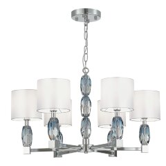 SL1759.103.06 Люстра подвесная ST-Luce Хром, Голубой/Белый E14 6*40W LINGOTTI