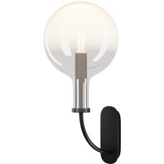 Черный настенный светильник (бра) с прозрачным плафоном, под лампу E14, без выключателя на корпусе Maytoni Status MOD333WL-01B Черный настенный светильник (бра) с прозрачным плафоном, под лампу E14, без выключателя на корпусе Maytoni Status MOD333WL-01B