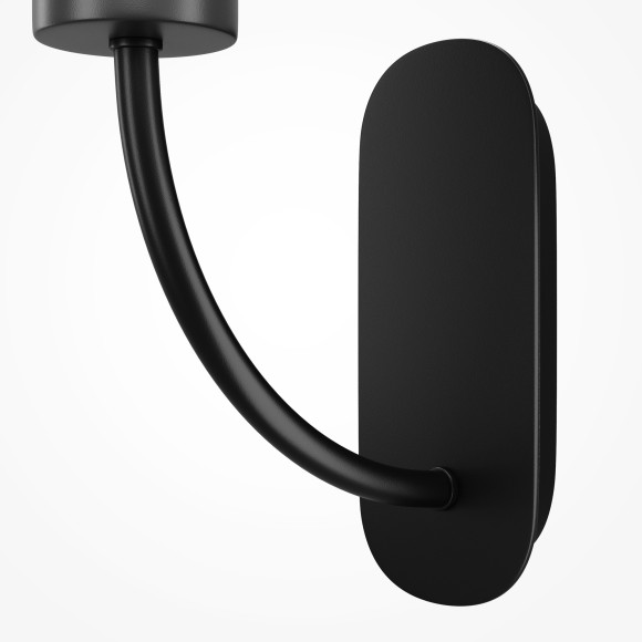 Черный настенный светильник (бра) с прозрачным плафоном, под лампу E14, без выключателя на корпусе Maytoni Status MOD333WL-01B