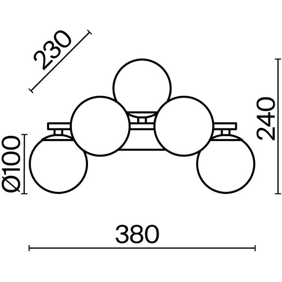 Настенный светильник (бра) Maytoni MOD547WL-05BS
