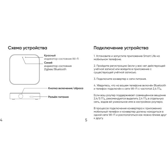 DK7402-WF Конвертер WiFi/Zigbee/Bluetooth для объединения устройств умного дома, пластик, белый