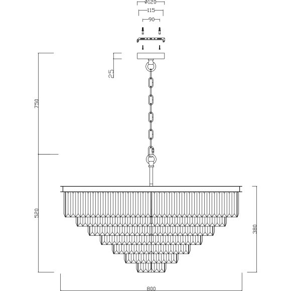 Подвесная люстра Revero MOD085PL-16CH Подвесная люстра Revero MOD085PL-16CH