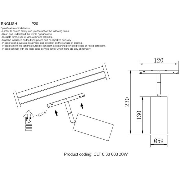 CLT 0.33 003 20W BL TUYA Трековый магнитный светодиодный SMART (TUYA, Алиса, Wi-Fi) светильник Crystallux Space 48V CRI90+ 2700-6500К 1600Лм 24° 20W