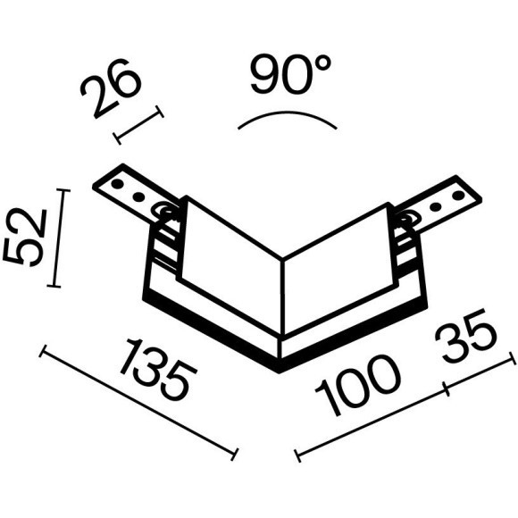 Угловой соединитель для накладного шинопровода Maytoni Exility TRA034HCL-41W