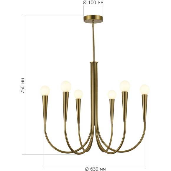 SL1243.303.06 Светильник подвесной ST-Luce Латунь E14 6*60W DUTCHESS SL1243.303.06 Светильник подвесной ST-Luce Латунь E14 6*60W DUTCHESS