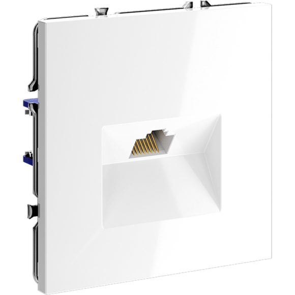 Розетка компьютерная встраиваемая VOLTUM S70 RJ45 кат.6, (белый глянцевый)