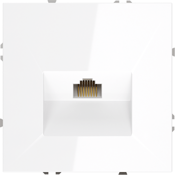 Розетка компьютерная встраиваемая VOLTUM S70 RJ45 кат.6, (белый глянцевый)