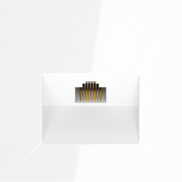 Розетка компьютерная встраиваемая VOLTUM S70 RJ45 кат.6, (белый глянцевый)