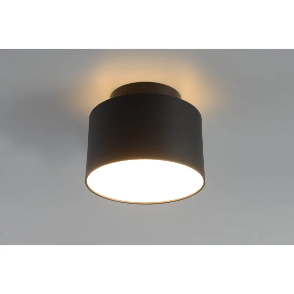 Crystal Lux CLT 085C BL 1400/592 Потолочный накладной LED светильник теплого света, черный матовый металл, белый матовый рассеиватель, технический минималистичный, свет вверх и вниз, 6+16Вт, 3000К 1360Лм CRI95 120° IP20 220V