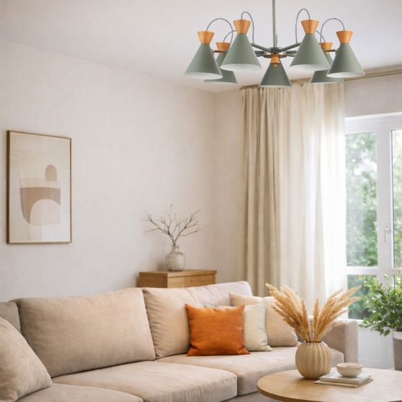 SLE125112-07 Светильник потолочный Серый, Золотистый/Серый, Темное дерево E14 7*40W MODICA