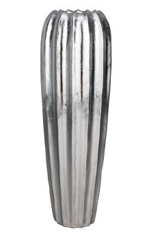 421116 MOMBETSU Ваза напольная декоративная H890, Ø400, пластик, серебристый
