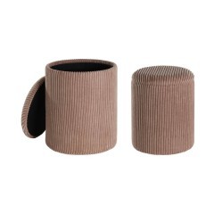 424139 VAVATENINA Пуф комплект из 2шт. H445 Ø350 полиэстер дерев.шпон