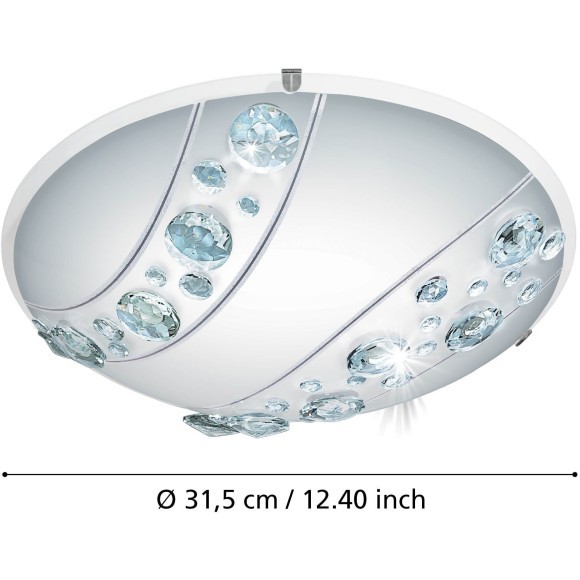 95576 EGLO NERINI (Нерини) настенно-потолочный LED-светильник, 16 Вт, 1500 лм, 4000 K, IP20, белый, стекло с кристаллами 95576 EGLO NERINI (Нерини) настенно-потолочный LED-светильник, 16 Вт, 1500 лм, 4000 K, IP20, белый, стекло с кристаллами