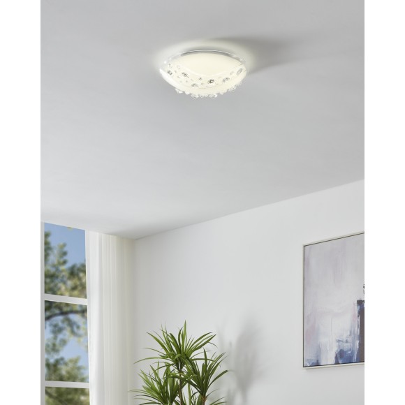 95576 EGLO NERINI (Нерини) настенно-потолочный LED-светильник, 16 Вт, 1500 лм, 4000 K, IP20, белый, стекло с кристаллами 95576 EGLO NERINI (Нерини) настенно-потолочный LED-светильник, 16 Вт, 1500 лм, 4000 K, IP20, белый, стекло с кристаллами