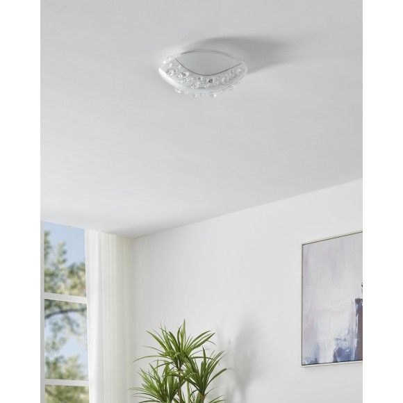 95576 EGLO NERINI (Нерини) настенно-потолочный LED-светильник, 16 Вт, 1500 лм, 4000 K, IP20, белый, стекло с кристаллами 95576 EGLO NERINI (Нерини) настенно-потолочный LED-светильник, 16 Вт, 1500 лм, 4000 K, IP20, белый, стекло с кристаллами