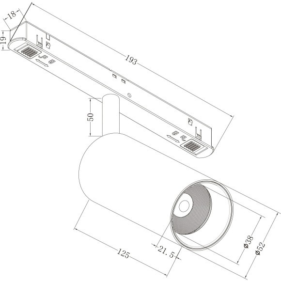 TR032-2-12W3K-S-MG Трековый магнитный светодиодный светильник Maytoni Gravity CRI90+ 3000К 840Лм 24° 12Вт
