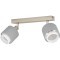 901046 Спот BELLIZZI, 2x7,5W (E27), L310, B90, H185, сталь, матовый никель / текстиль, серый, белый