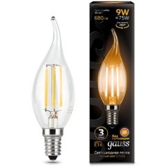 104801109 Лампа Gauss LED Filament Свеча на ветру E14 9W 680lm 2700K 1/10/50 104801109 Лампа Gauss LED Filament Свеча на ветру E14 9W 680lm 2700K 1/10/50