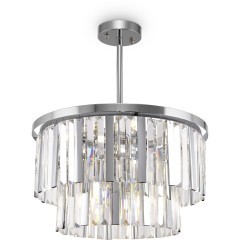 Хромированная люстра с хрустальными элементами с 8 лампами Е14 Freya Viviane FR11001PL-08CH Хромированная люстра с хрустальными элементами с 8 лампами Е14 Freya Viviane FR11001PL-08CH