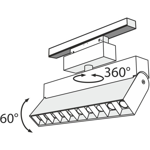 TR015-2-20W4K-B Трековый магнитный светодиодный светильник Maytoni Gravity CRI90+ 4000К 1600Лм 24° 20Вт