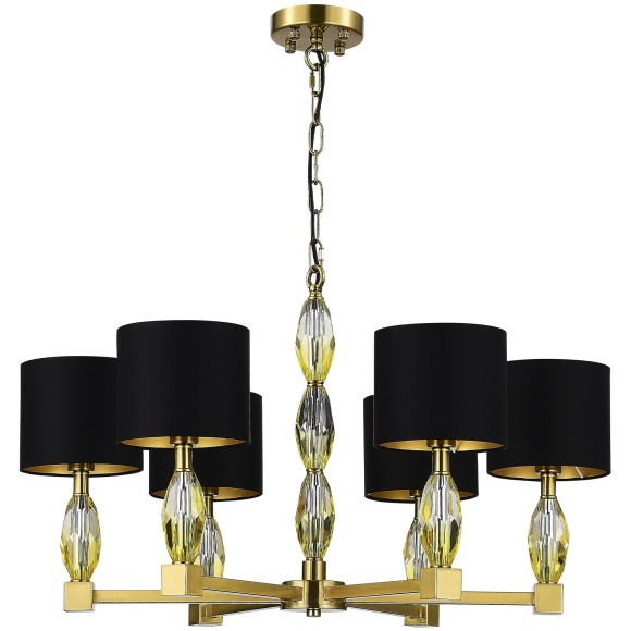 SL1759.303.06 Люстра подвесная ST-Luce Латунь/Черный E14 6*40W LINGOTTI