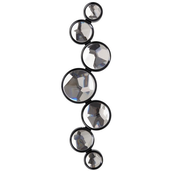 Odeon Light SPILLA 7174/15WLA Настенный современный дизайнерский LED бра с хрустальными плафонами, 15Вт, 1150Лм, CCT перекл. через выключатель 3000/3500/4000К, CRI90, 220В, IP20, черный полированный металл и хрусталь, длина 605 мм, ширина 182 мм, глубина 