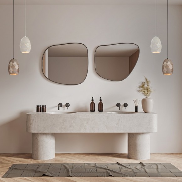 Подвесной светильник с металлическим плафоном ромбами и лампой Е27 Maytoni Louvre MOD199-PL-03-W