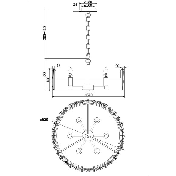 Подвесная люстра Puntes MOD043PL-06G