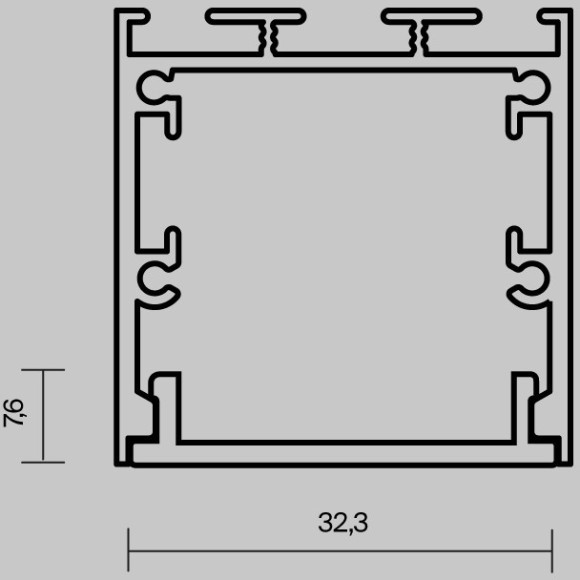 Рассеиватель для профиля 35×35 (Чёрный, 2 м), 642040