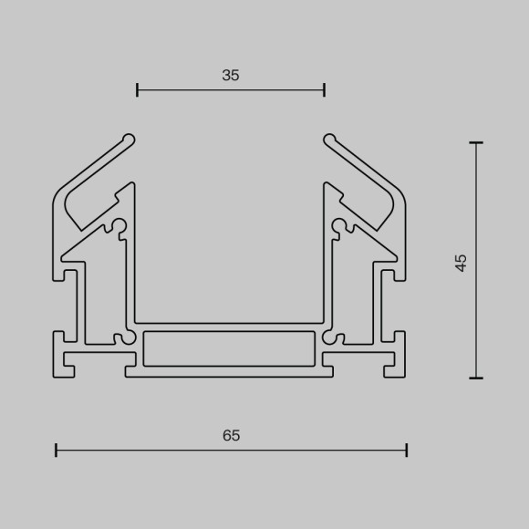 Профиль 2м для монтажа трехфазных шинопроводов в гарпунный нат. потолок Maytoni Trinity TRA005MP-312S