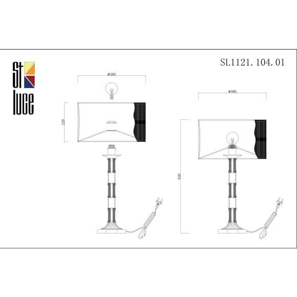 SL1121.104.01 Прикроватная лампа ST-Luce Никель/Оливковый E14 1*40W (из 2-х коробок) OLEO