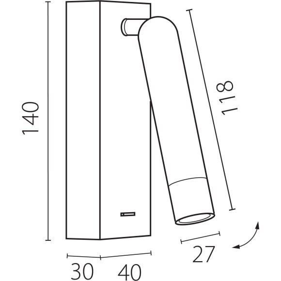 Бра LED 3W 180LM 3000K Omega Lightstar 200737
