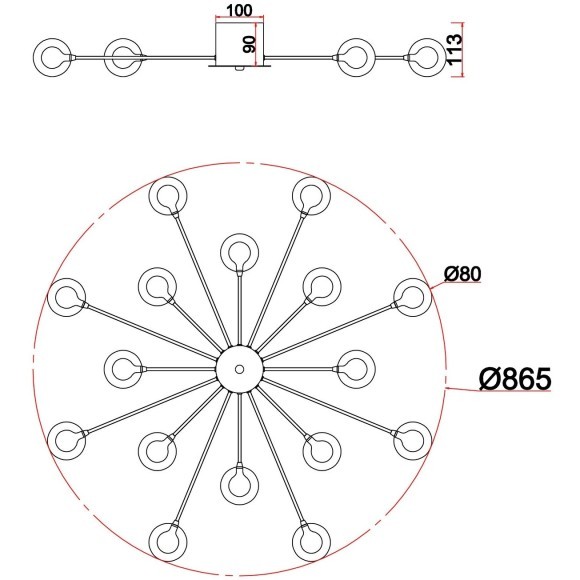 Потолочный светильник Freya FR5242CL-16BS1