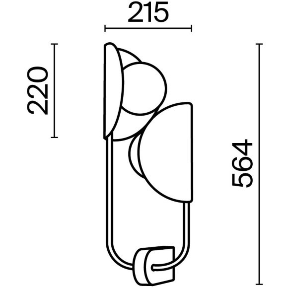 Настенный светильник (бра) Maytoni MOD164WL-02BS