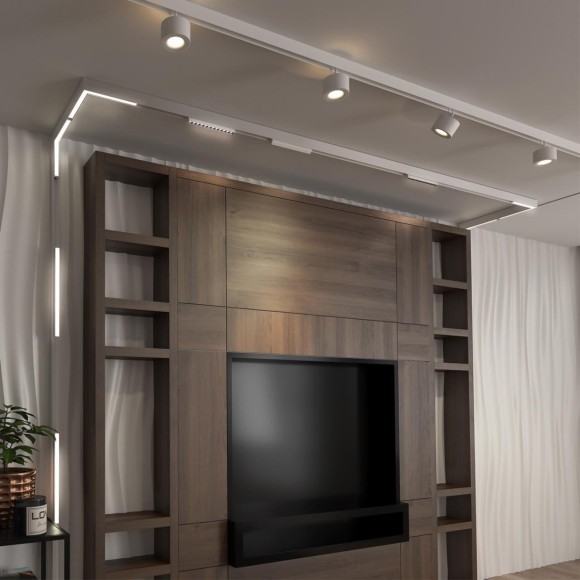 358607 Трековый светодиодный светильник Novotech Flum CRI90+ 4000К 1920Лм 100° 24W