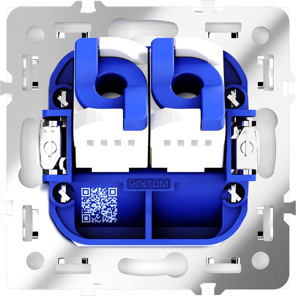 Розетка компьютерная встраиваемая VOLTUM S70 двойная RJ45+RJ45 кат.6, (белый глянцевый)