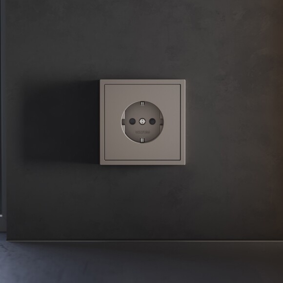 Накладка для розетки с заземлением и защитными шторками, S70 (капучино)