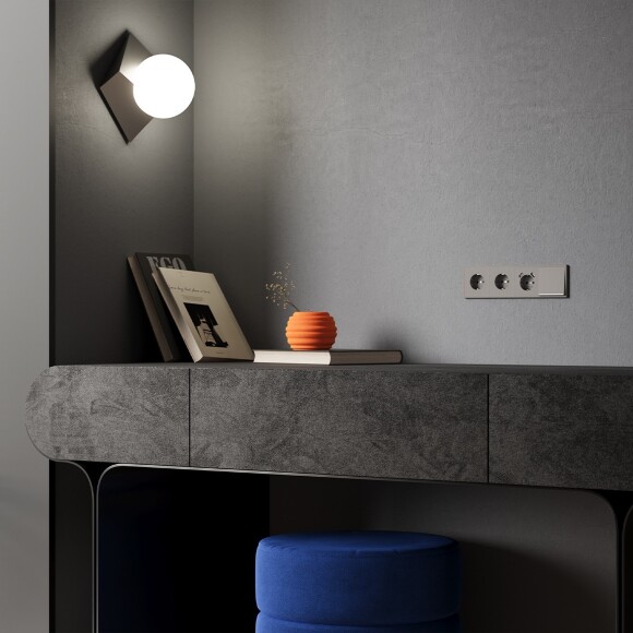 Накладка для розетки с заземлением и защитными шторками, S70 (капучино)